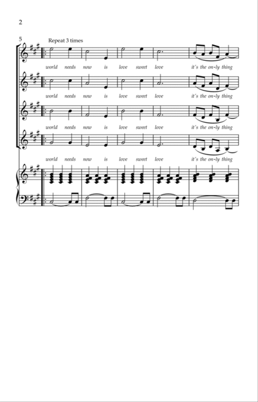 What The World Needs Now Is Love SSAA scores gallery preview page 2