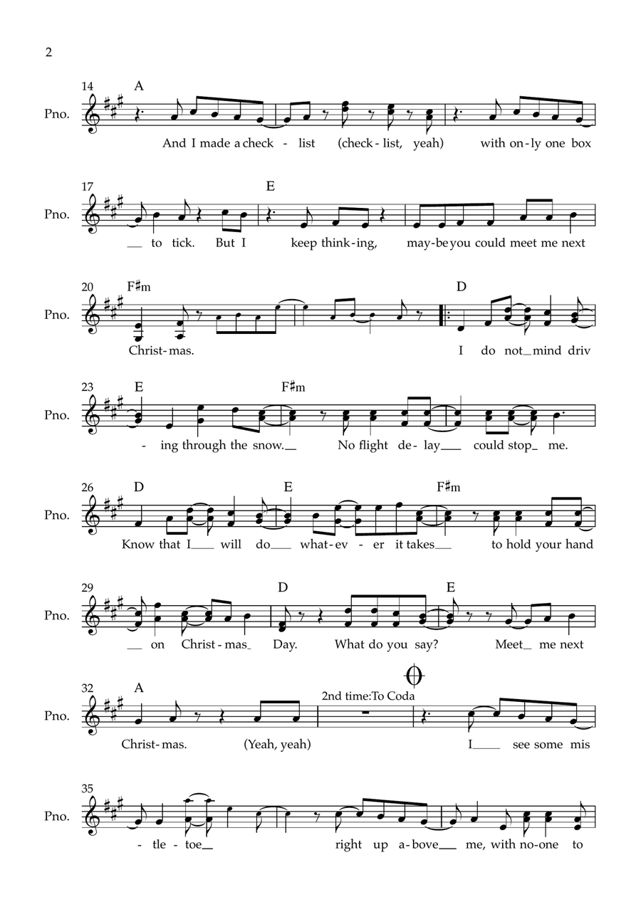 Meet Me Next Christmas Piano scores gallery preview page 2