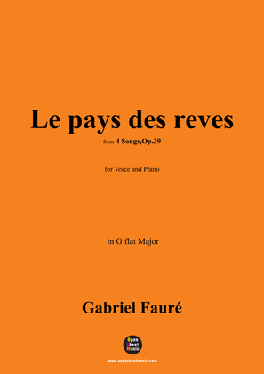 Book cover for G. Fauré-Le pays des reves,in G flat Major,Op.39 No.3