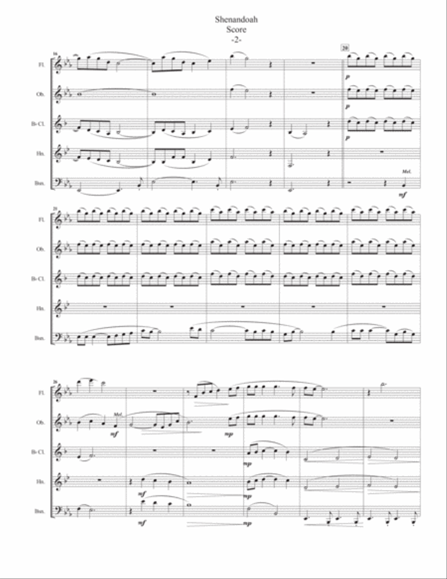 Shenandoah for Woodwind Quintet Woodwind Quintet scores gallery preview page 4