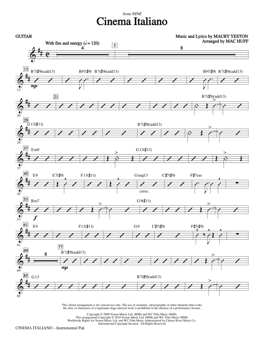 Cinema Italiano - Guitar Cinema Italiano - Guitar Choir scores gallery preview page 1
