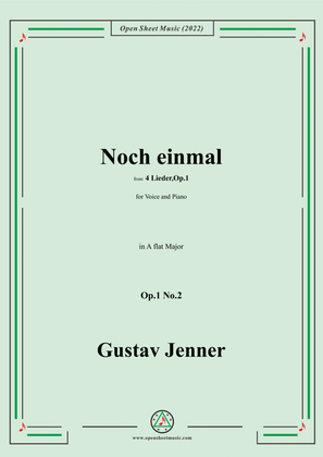 Book cover for Jenner-Noch einmal,in A flat Major,Op.1 No.2,from '4 Lieder,Op.1'