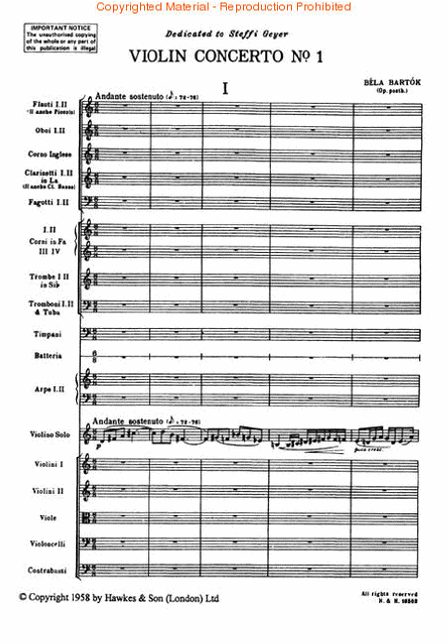 Violin Concerto No. 1, Opus Posthumous Orchestra scores gallery preview page 2