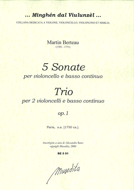 5 Sonate e 1 Trio op. 1 (Paris, 1750 ca.)