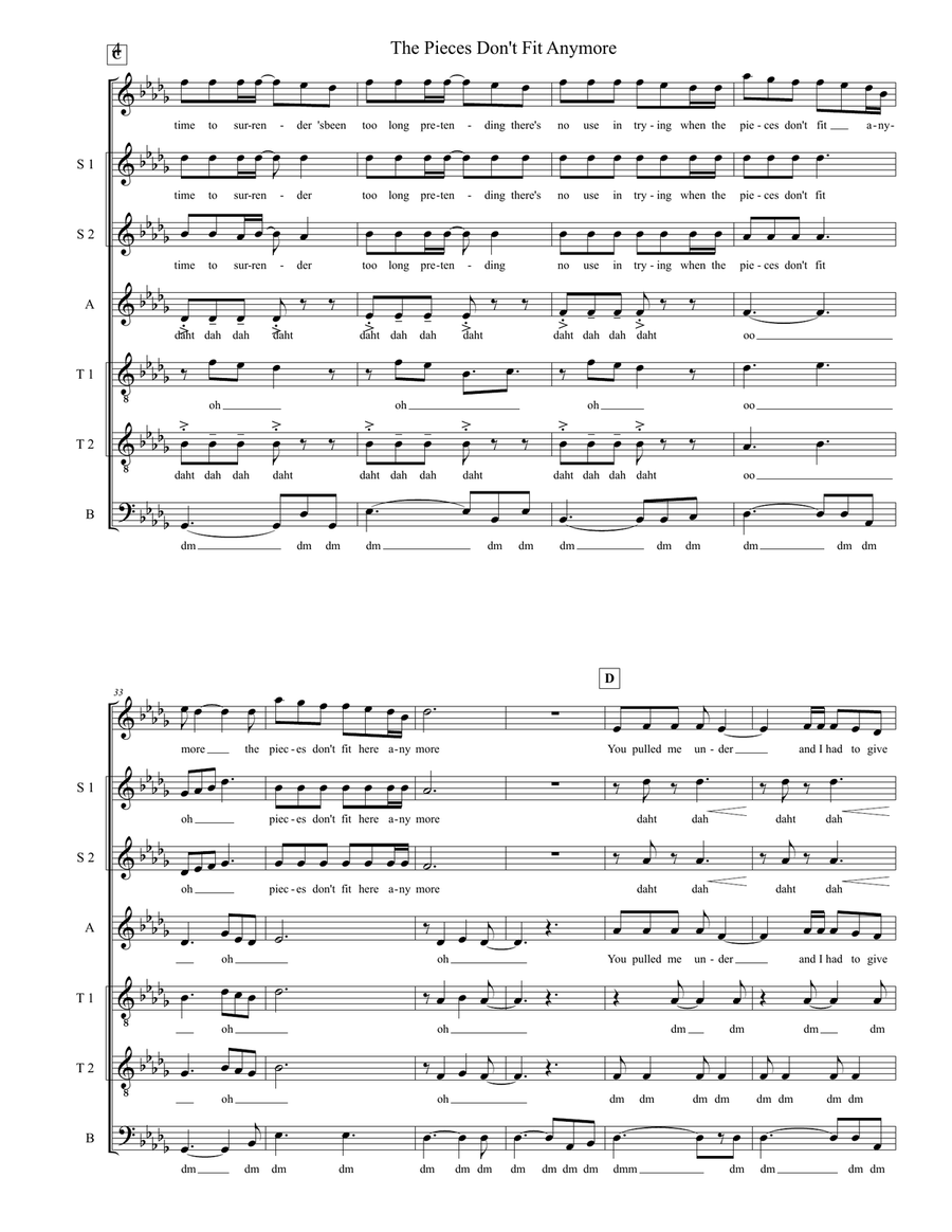 The Pieces Don't Fit Anymore Small Ensemble scores gallery preview page 4