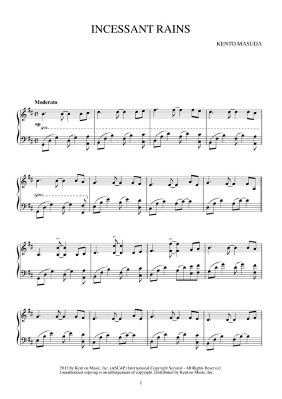 INCESSANT RAINS Piano Solo scores gallery preview page 2