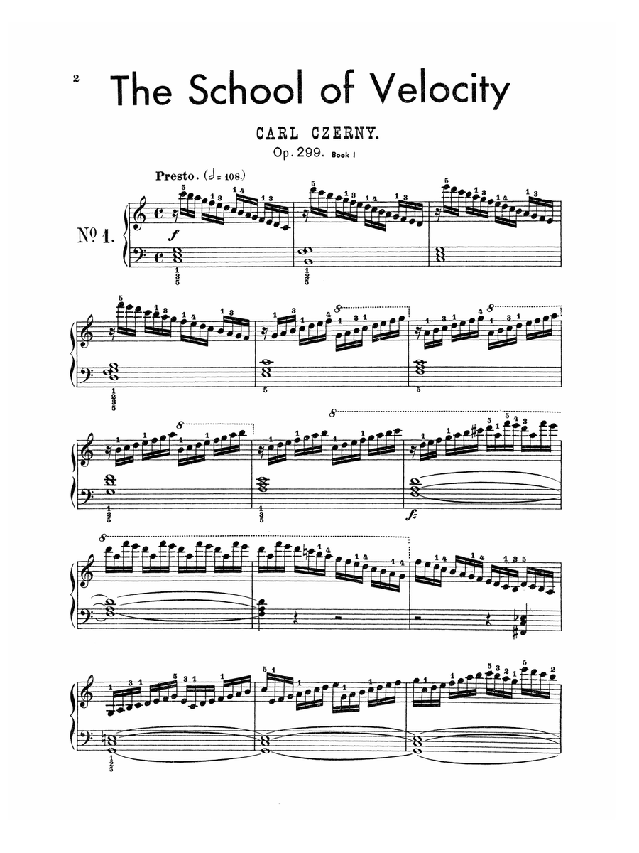 Czerny: School of Velocity, Op. 299 No. 1 (Volume I)
