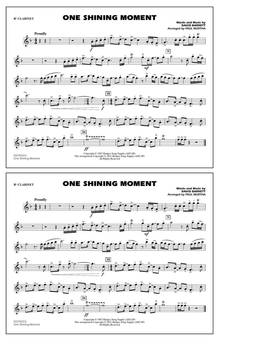 One Shining Moment - Bb Clarinet Marching Band scores gallery preview page 1
