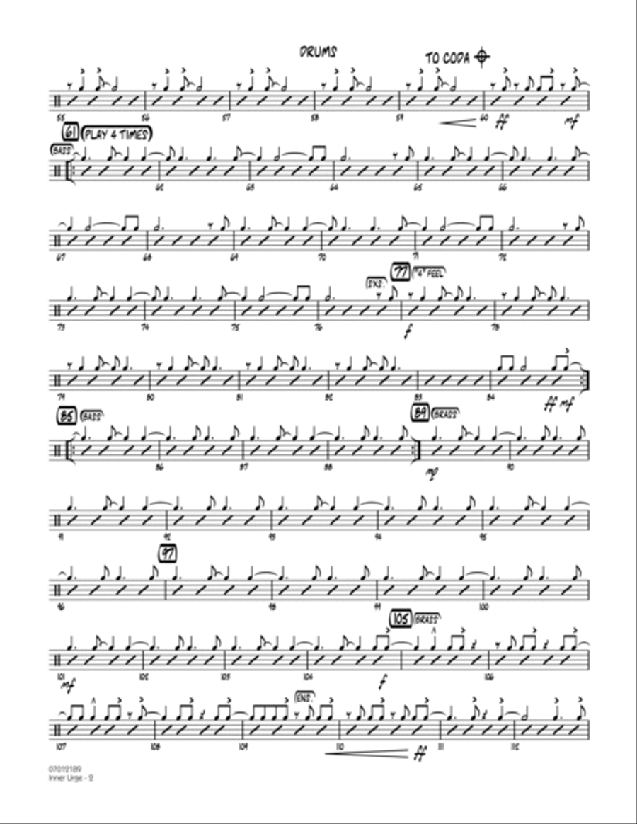 Inner Urge - Drums Inner Urge - Drums Drums scores gallery preview page 2