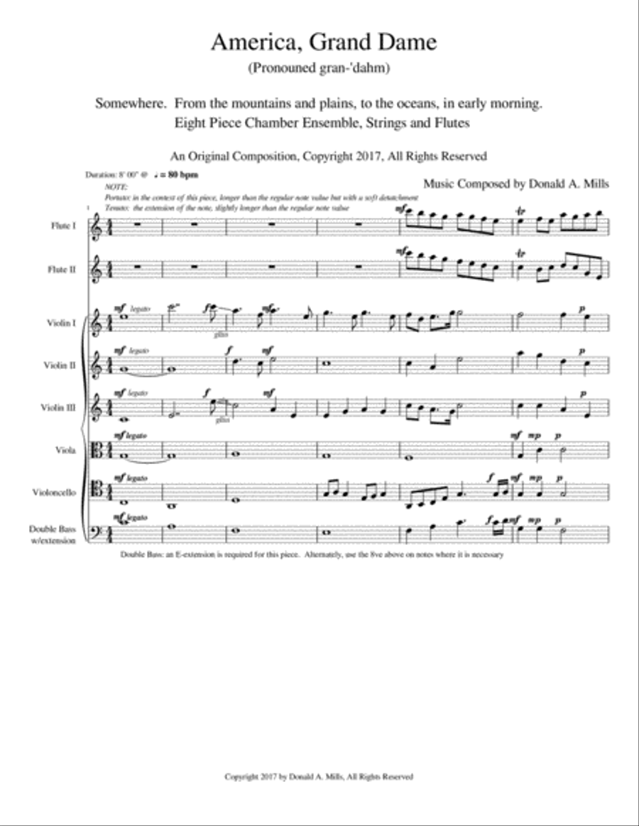 America, Grand Dame Small Ensemble scores gallery preview page 1