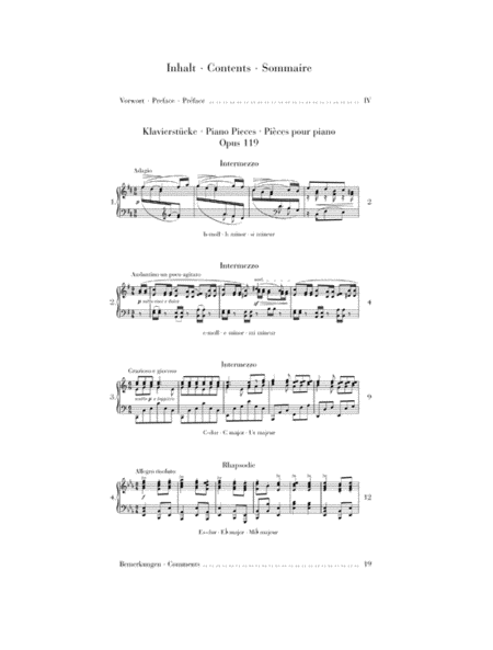 Piano Pieces Op. 119 Revised Edition