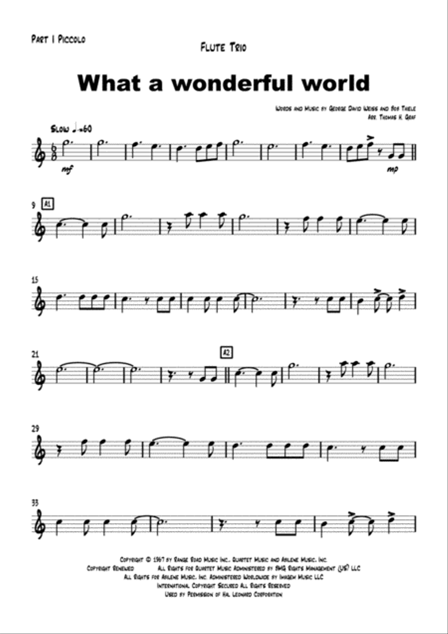 What A Wonderful World Woodwind Ensemble scores gallery preview page 5