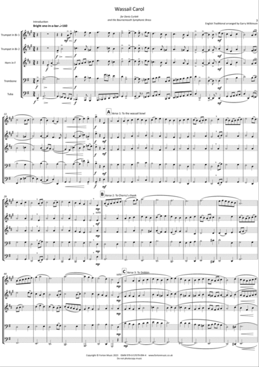 Wassail Carol Trumpet scores gallery preview page 3