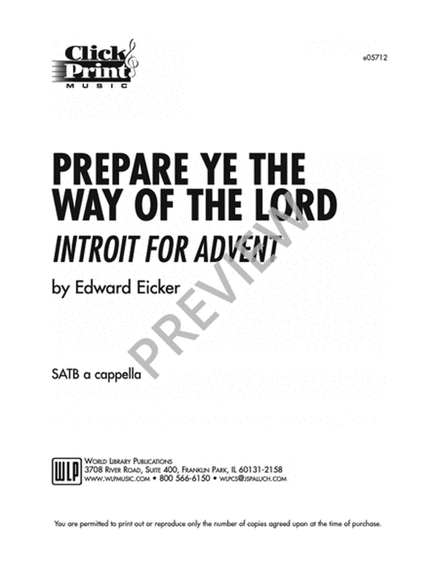 Prepare Ye the Way of the Lord