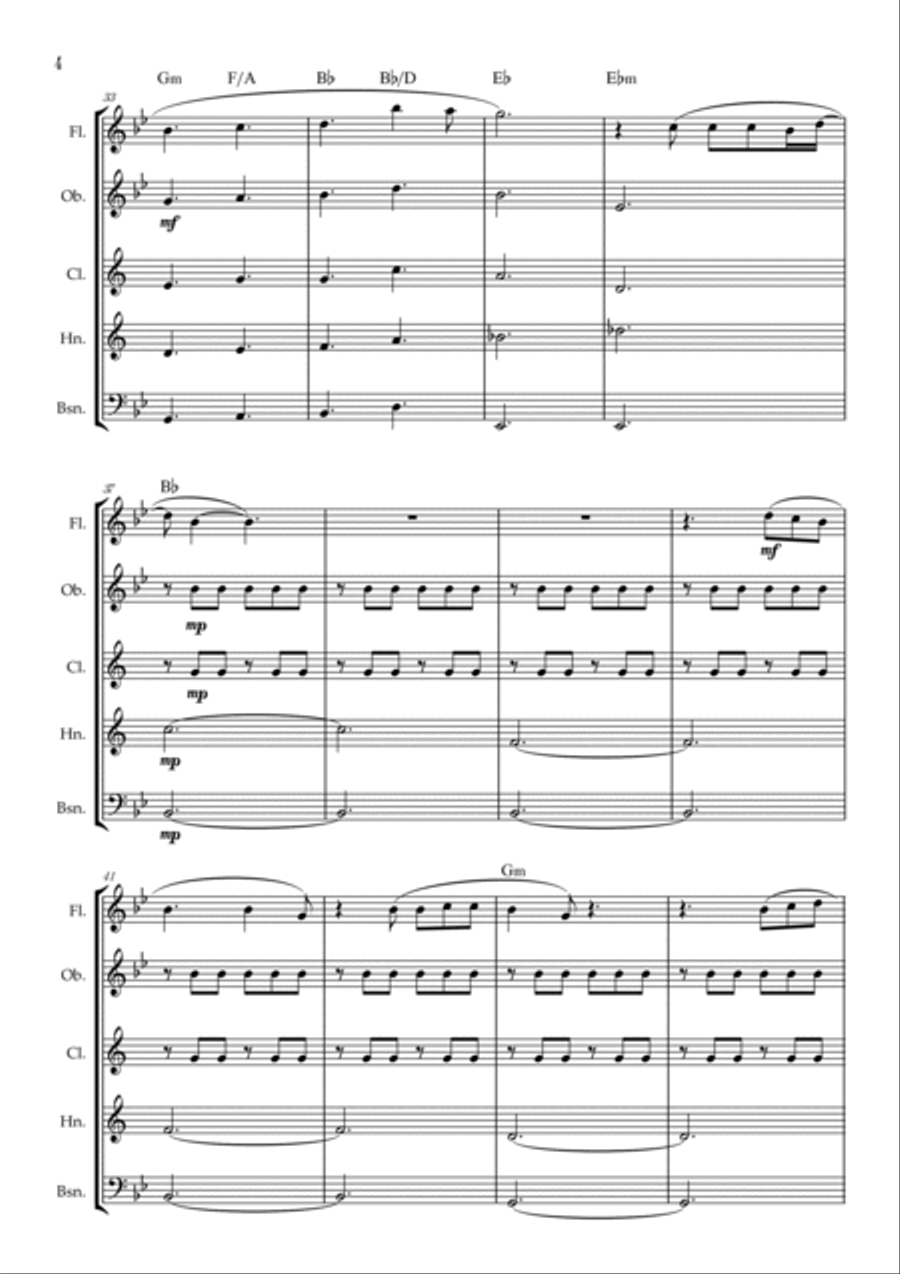 You Are The Reason Woodwind Quintet scores gallery preview page 4