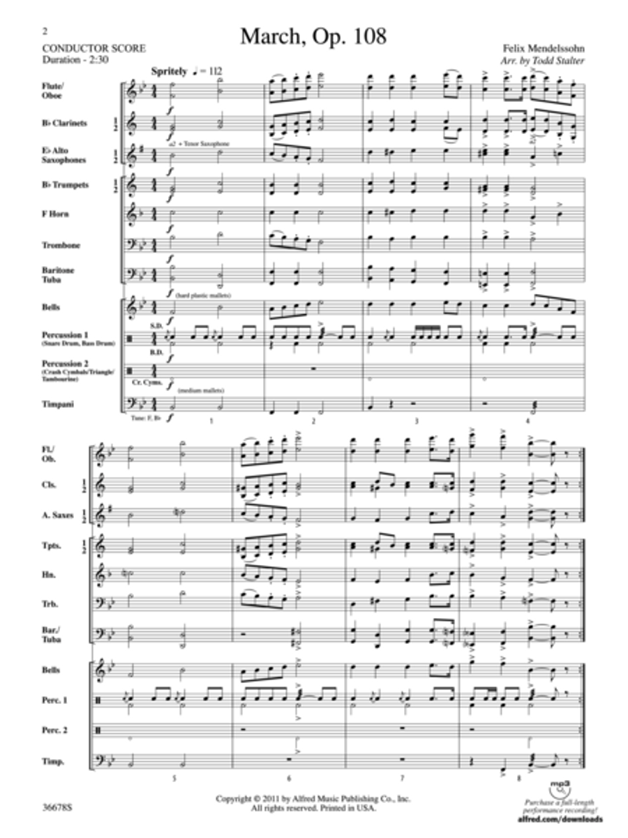March, Opus 108 Concert Band scores gallery preview page 2