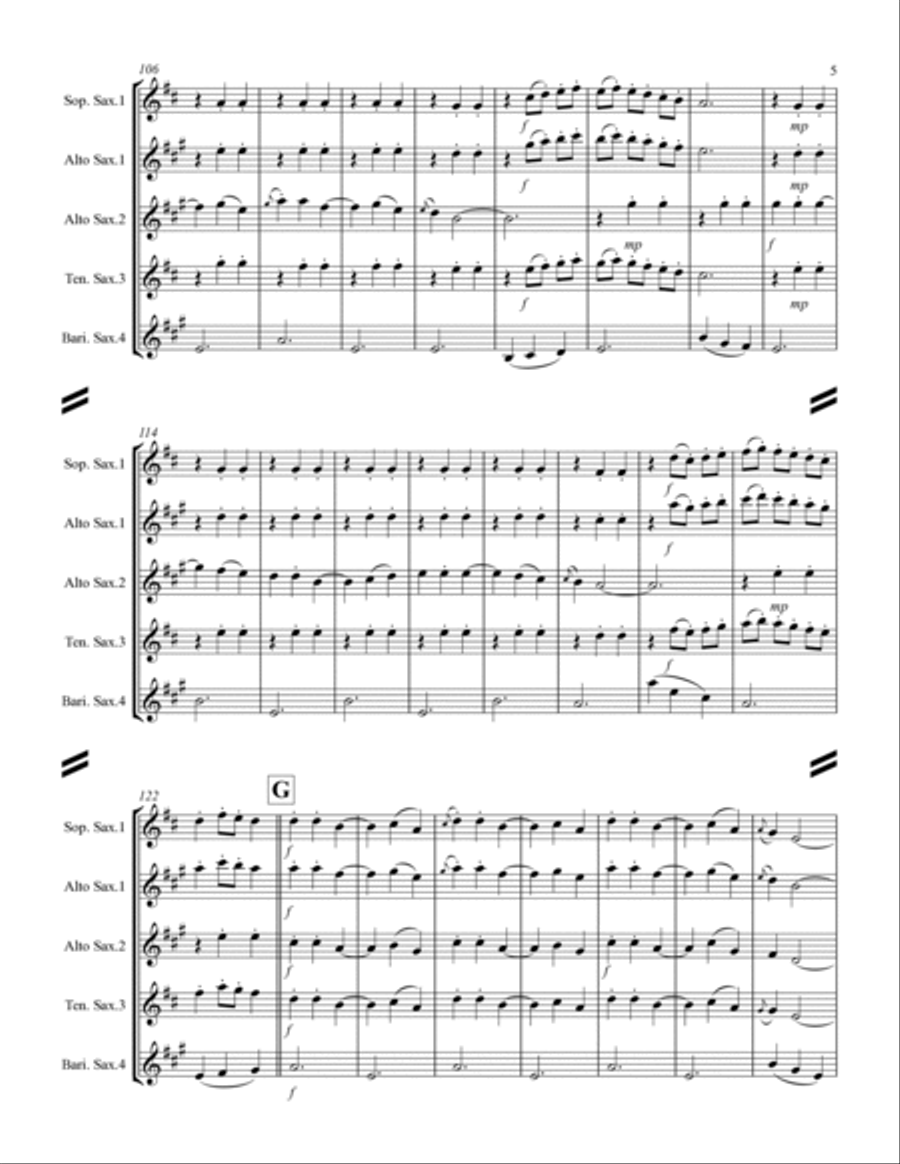 Cielito lindo (for Saxophone Quartet SATB or AATB) Saxophone Quartet scores gallery preview page 6