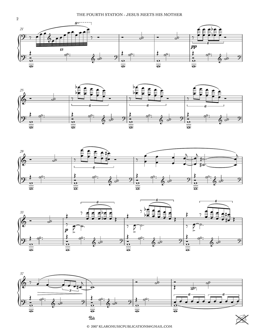 THE FOURTH STATION OF THE CROSS - JESUS MEETS HIS MOTHER Piano Solo scores gallery preview page 2