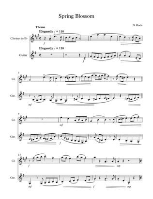 Spring Blossom (A Theme & Variations for Clarinet and Guitar) by Nick Roels