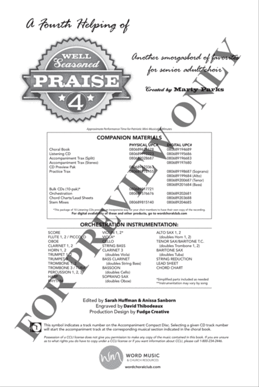 Well Seasoned Praise 4 - Choral Book