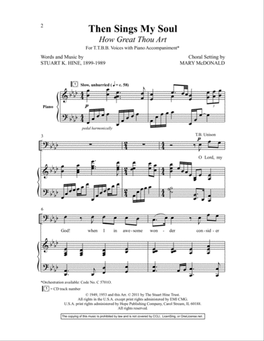 Then Sings My Soul (How Great Thou Art) Choir scores gallery preview page 2