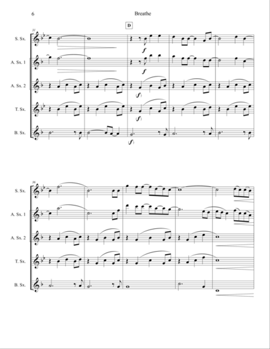 Breathe Breathe Woodwind Quartet scores gallery preview page 6
