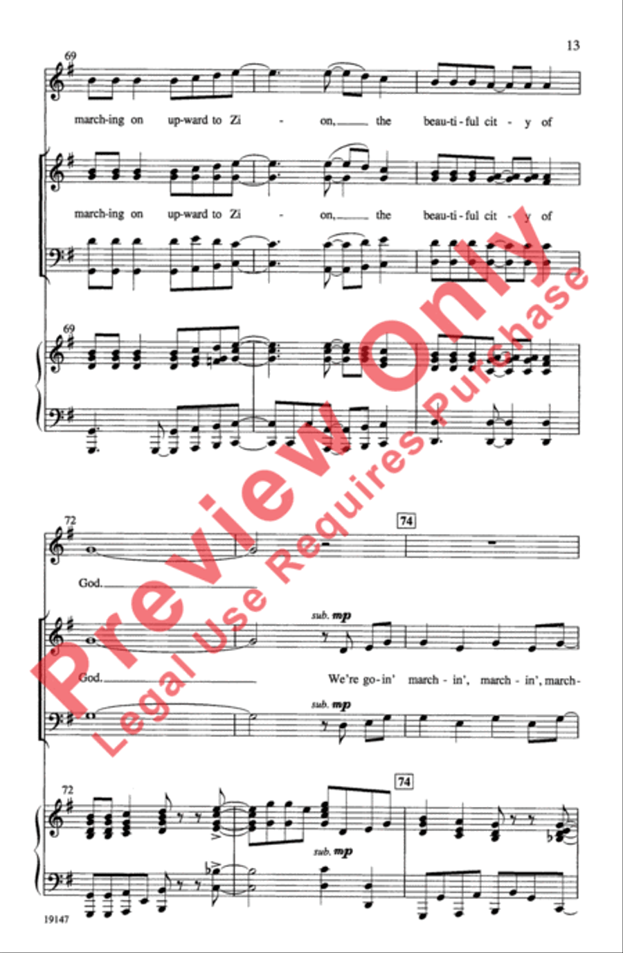 Marchin' on Up 4-Part scores gallery preview page 13