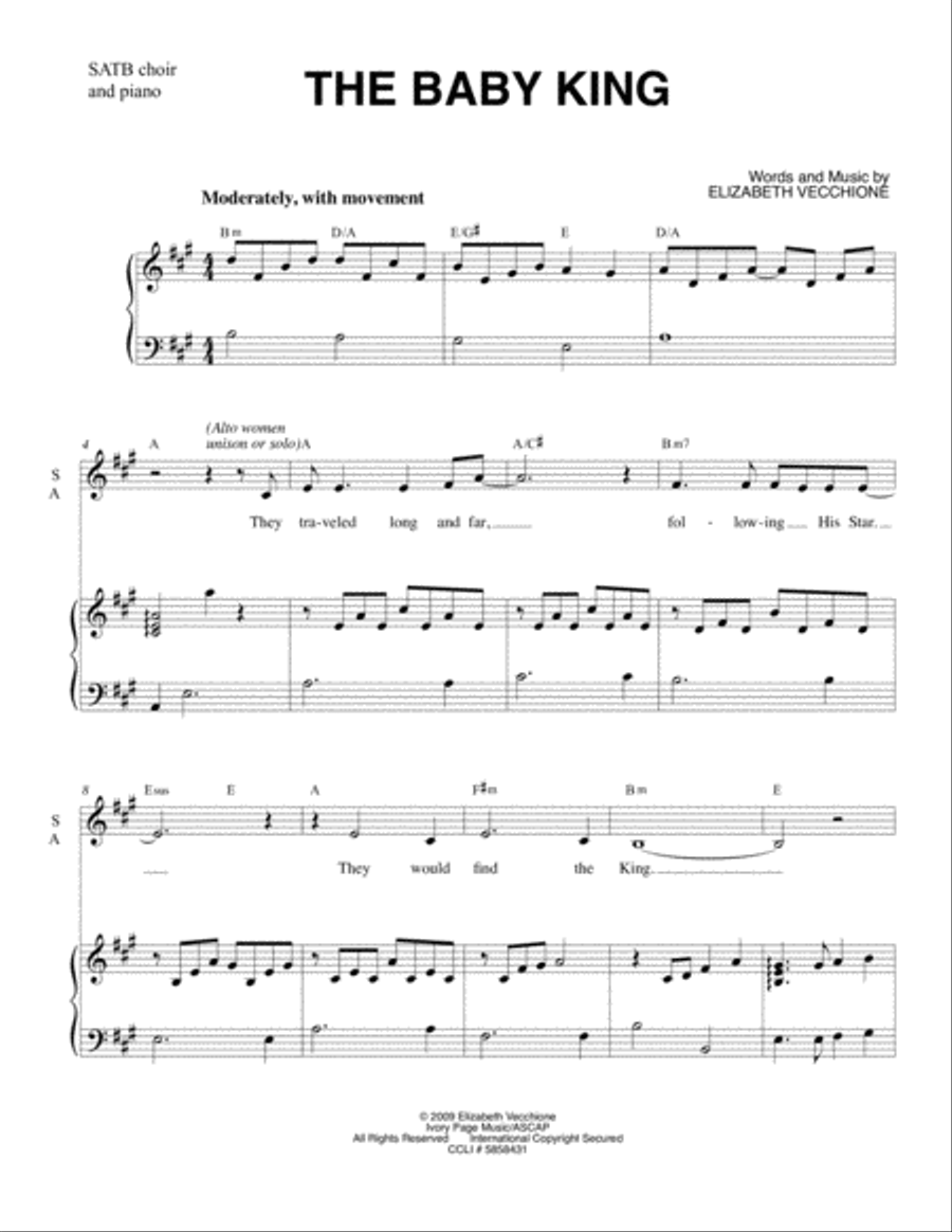 The Baby King - SATB - Christmas 4-Part scores gallery preview page 2