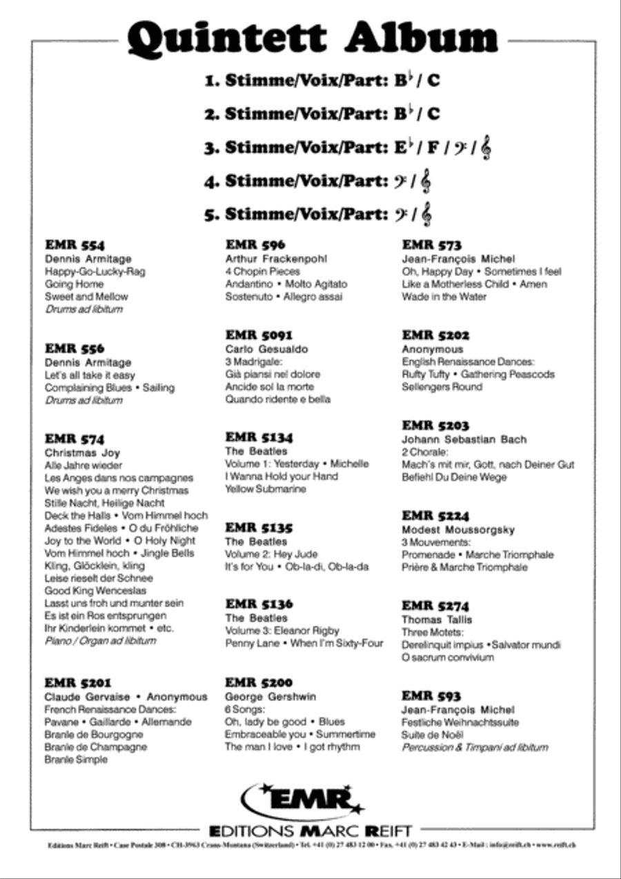 6 Songs Brass Quintet scores gallery preview page 8