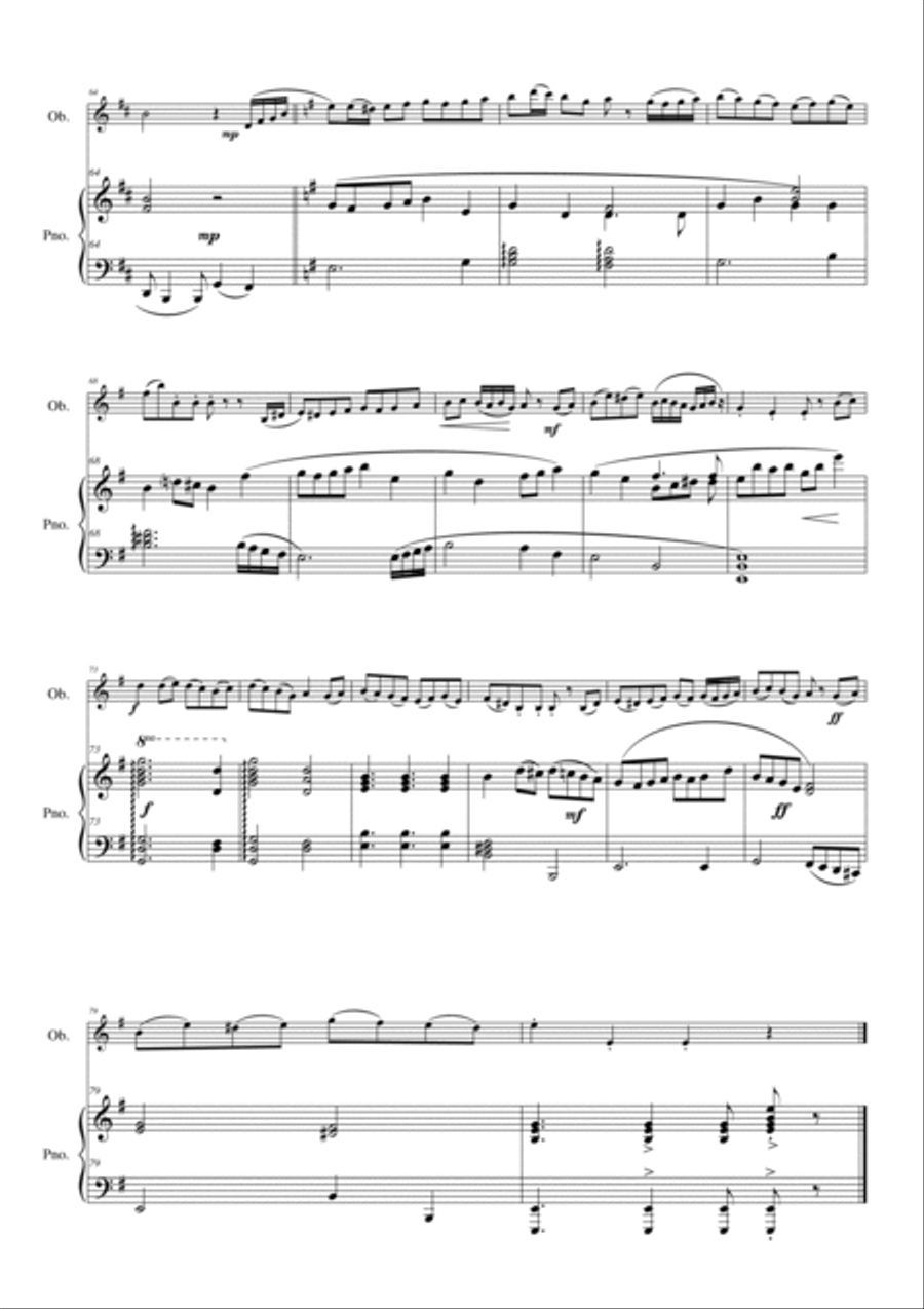 Folk Song Snapshots for Oboe and Piano Woodwind Duet scores gallery preview page 4