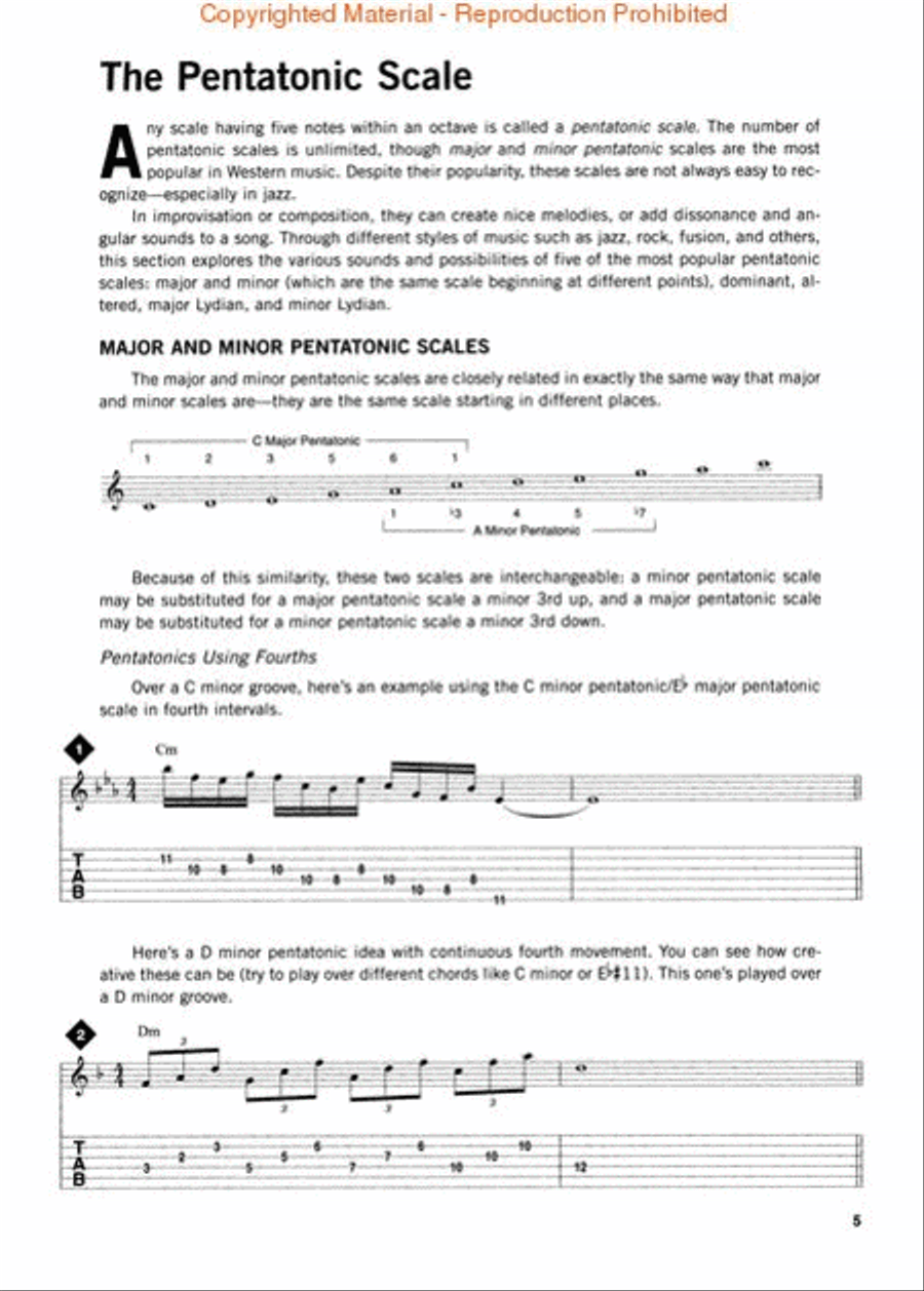 Advanced Scale Concepts and Licks for Guitar Guitar Tablature scores gallery preview page 2
