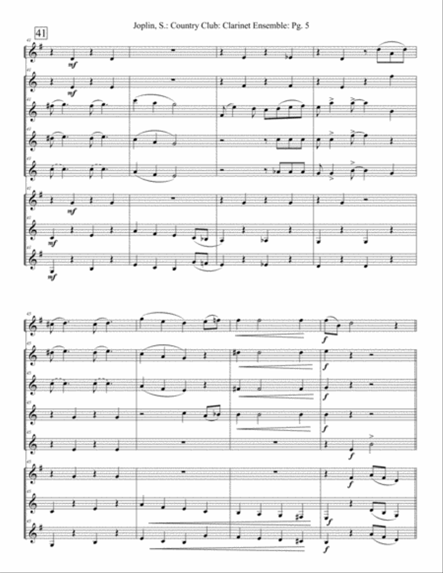 Country Club (Clarinets) Woodwind Ensemble scores gallery preview page 6