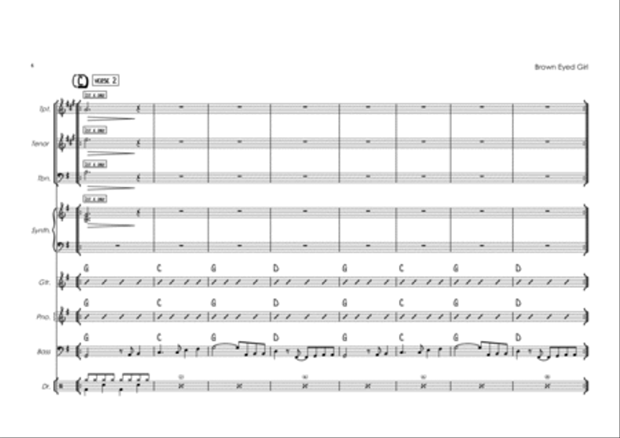 Brown Eyed Girl Brown Eyed Girl Jazz Ensemble scores gallery preview page 4