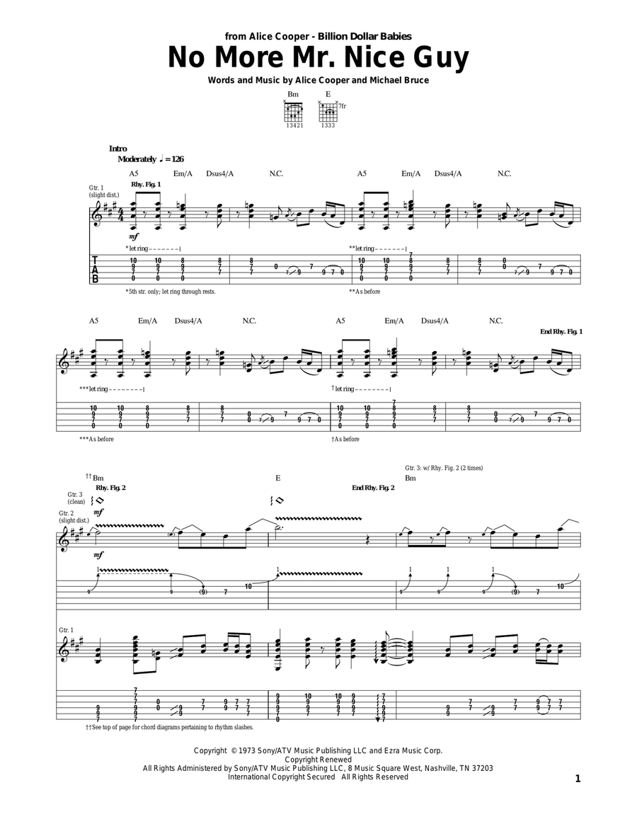 No More Mr. Nice Guy Acoustic Guitar scores gallery preview page 1