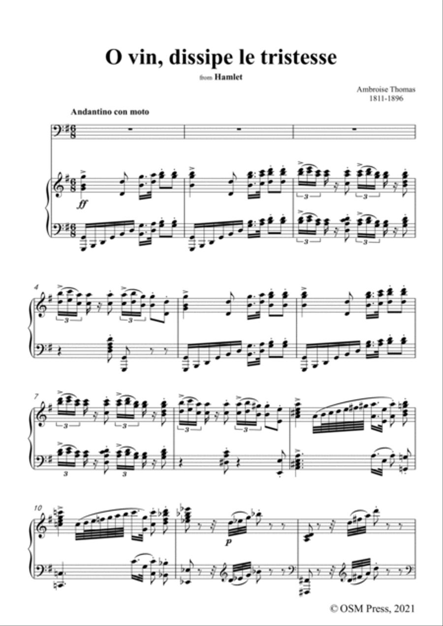 A. Thomas-O vin,dissipe le tristesse,in G Major,from Hamlet,for Voice and Piano Voice Solo scores gallery preview page 3