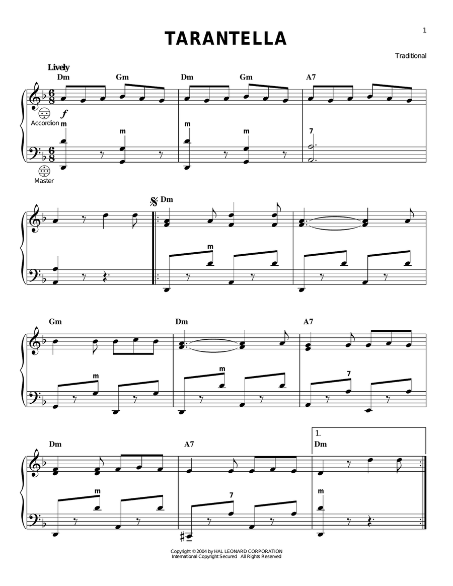 Tarantella Accordion scores gallery preview page 1