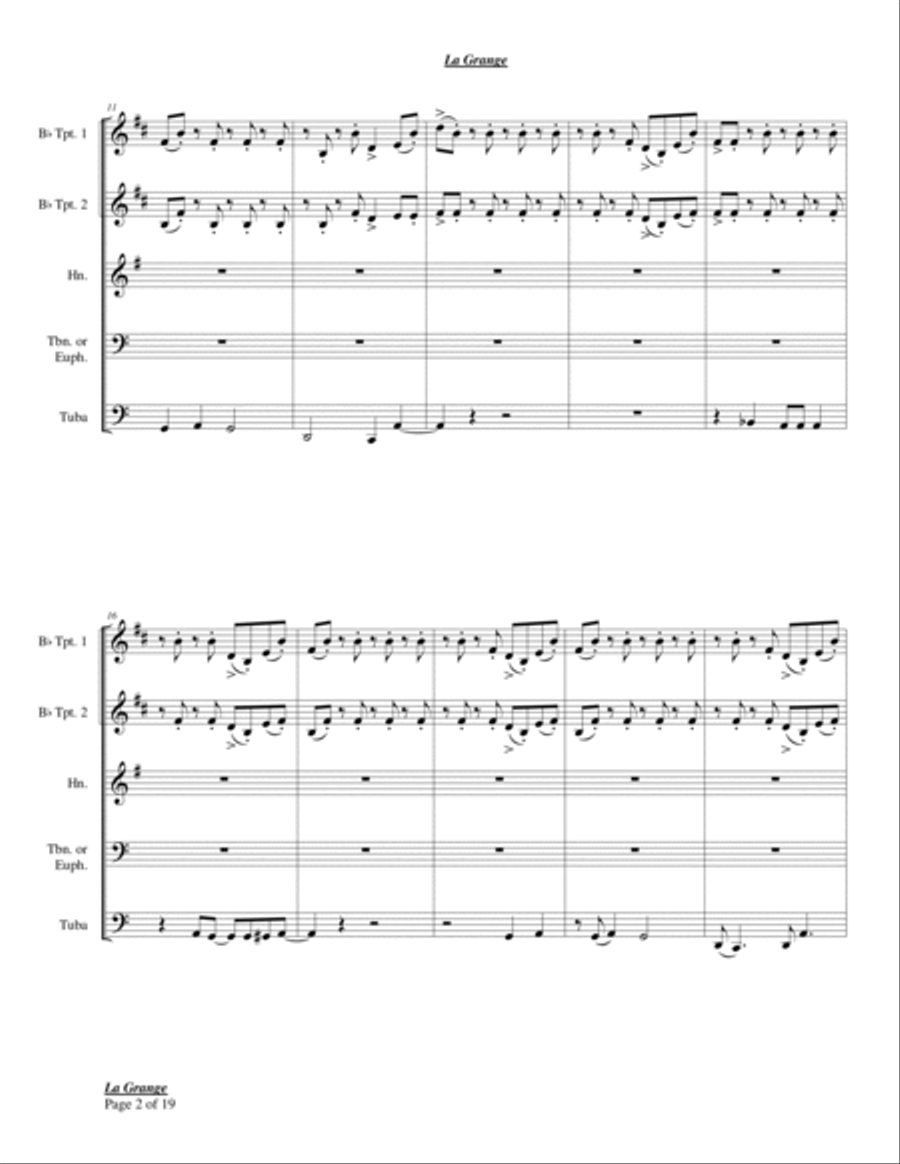 La Grange La Grange Brass Ensemble scores gallery preview page 2