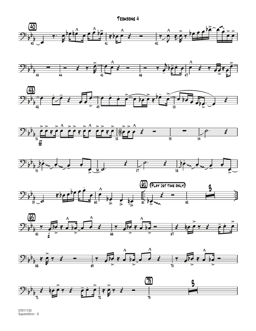 Superstition - Trombone 4 Jazz Ensemble scores gallery preview page 2