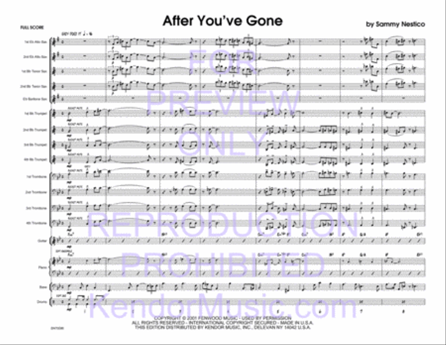 After You've Gone Jazz Ensemble scores gallery preview page 2