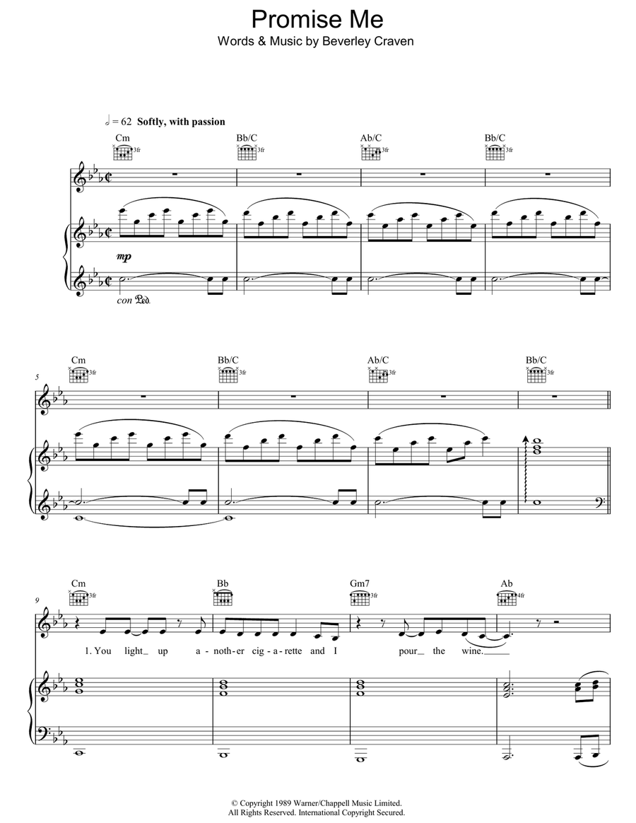 Promise Me Acoustic Guitar scores gallery preview page 1