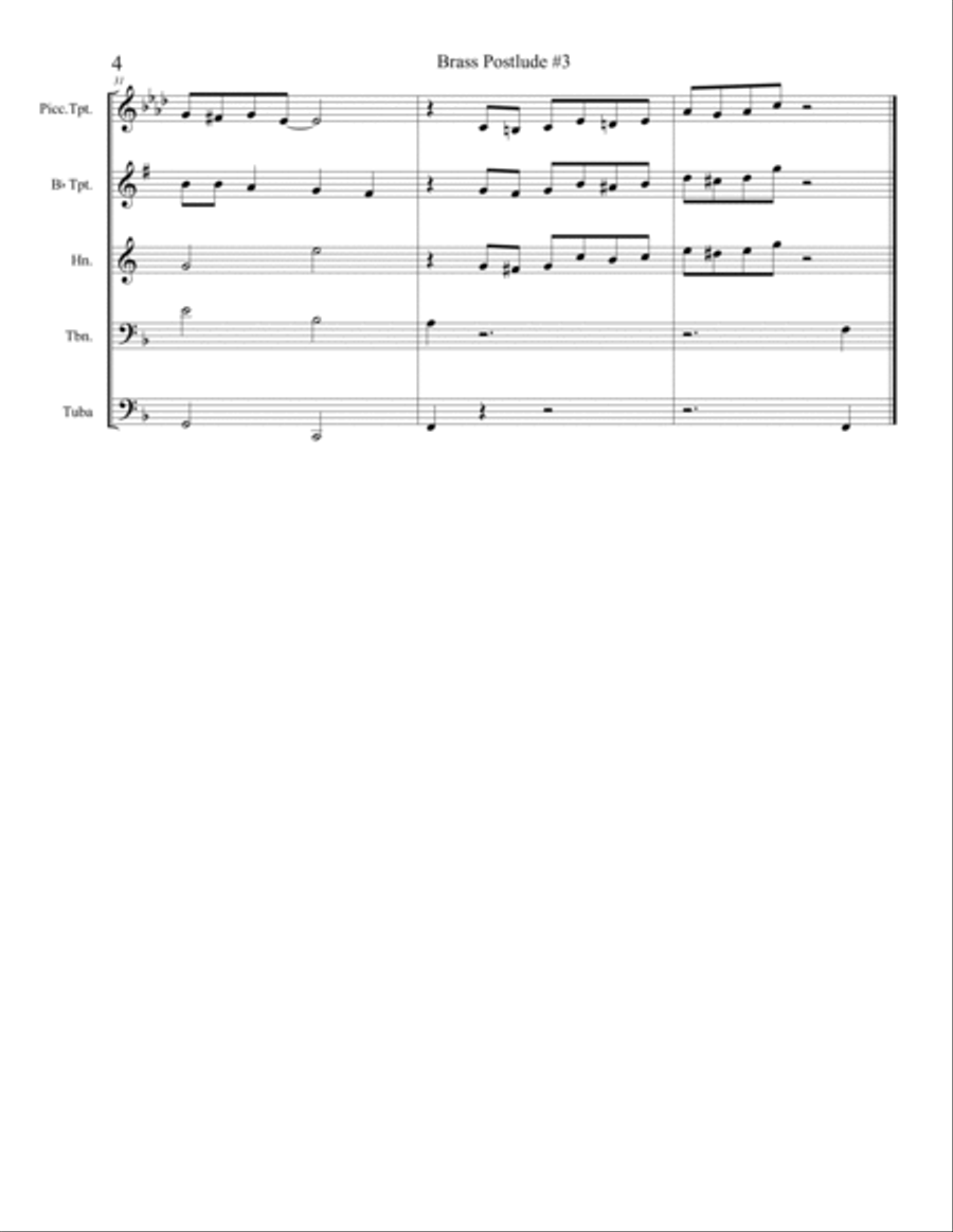 Brass Postlude 3 Brass Ensemble scores gallery preview page 5