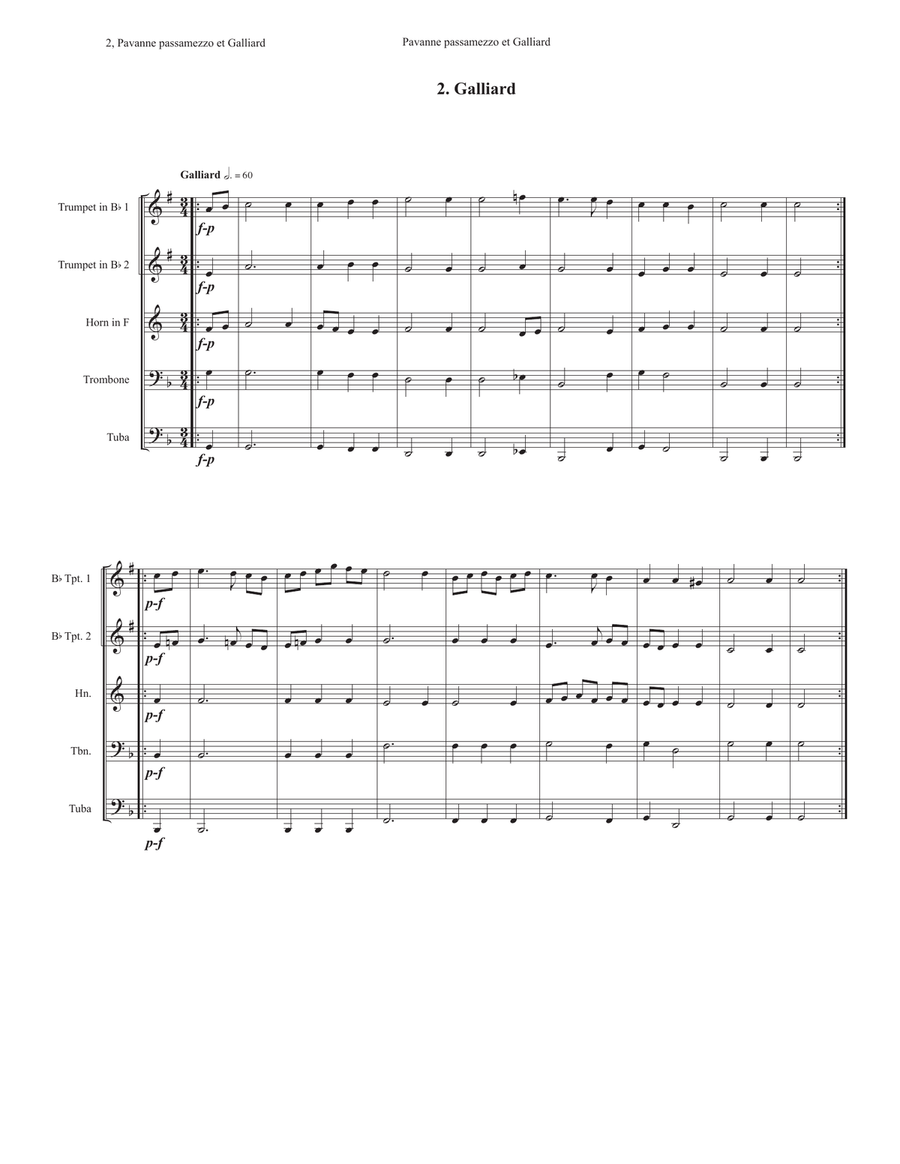 Pavanne passa mezzo et Galliard School and Community scores gallery preview page 3