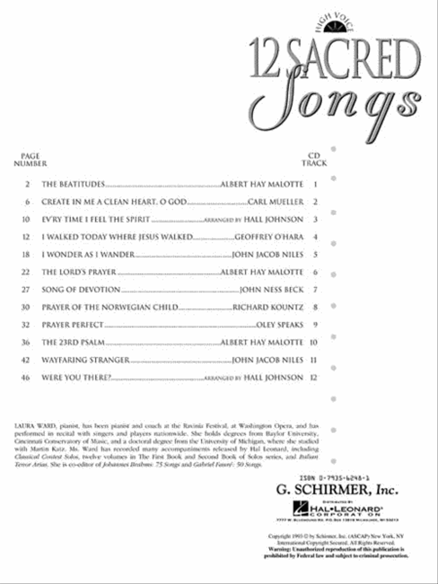12 Sacred Songs High Voice scores gallery preview page 3
