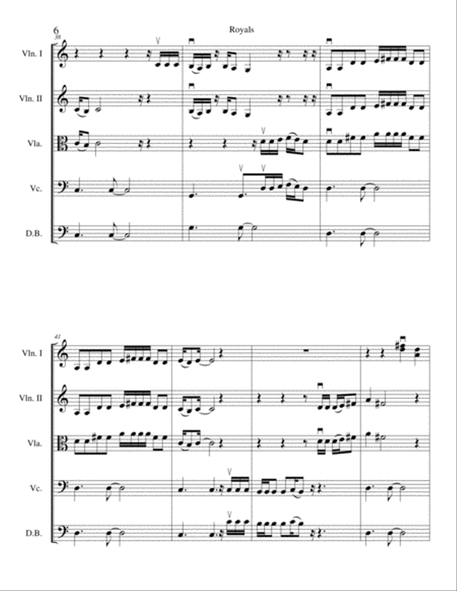 Royals Royals String Orchestra scores gallery preview page 6