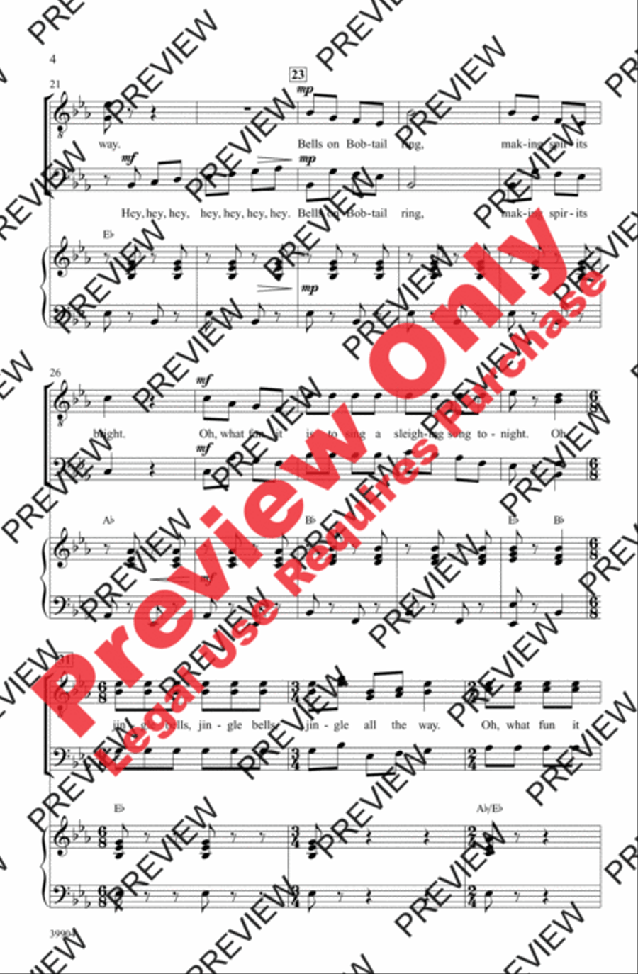 Jingle Bells Jingle Bells Men's Choir scores gallery preview page 4
