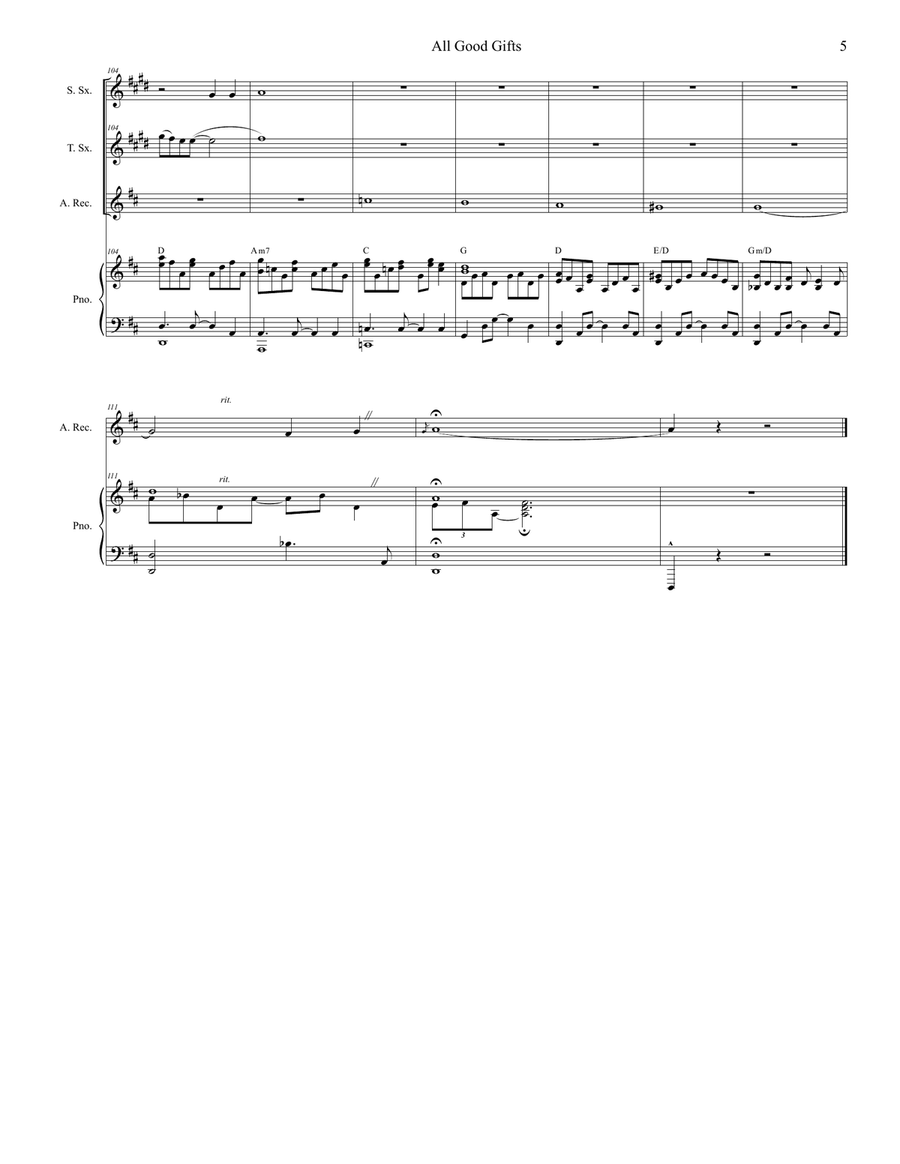 All Good Gifts Woodwind Duet scores gallery preview page 5