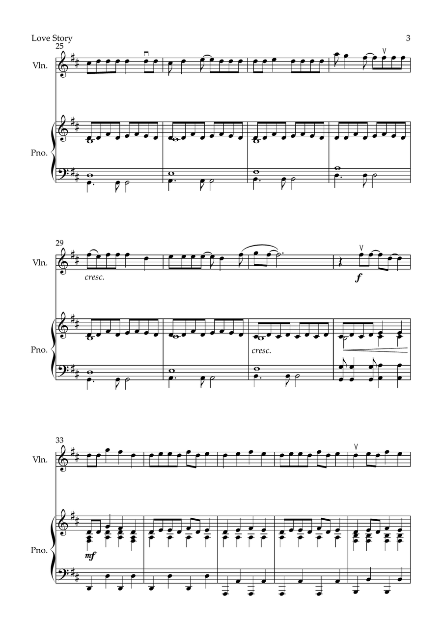 Love Story Violin Solo scores gallery preview page 3