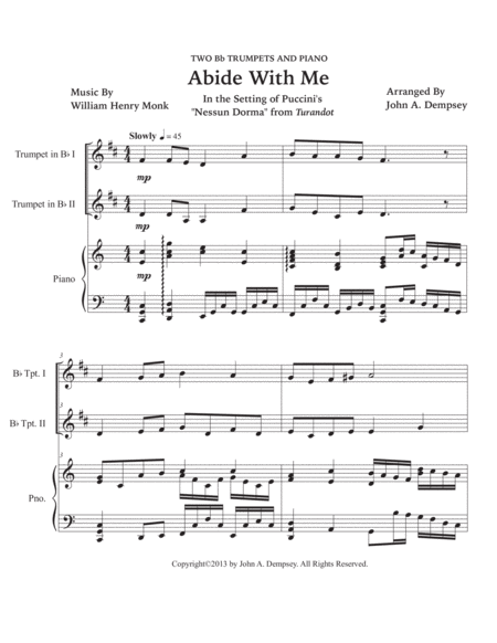 Abide with Me (Trio for Two Trumpets and Piano) image number null