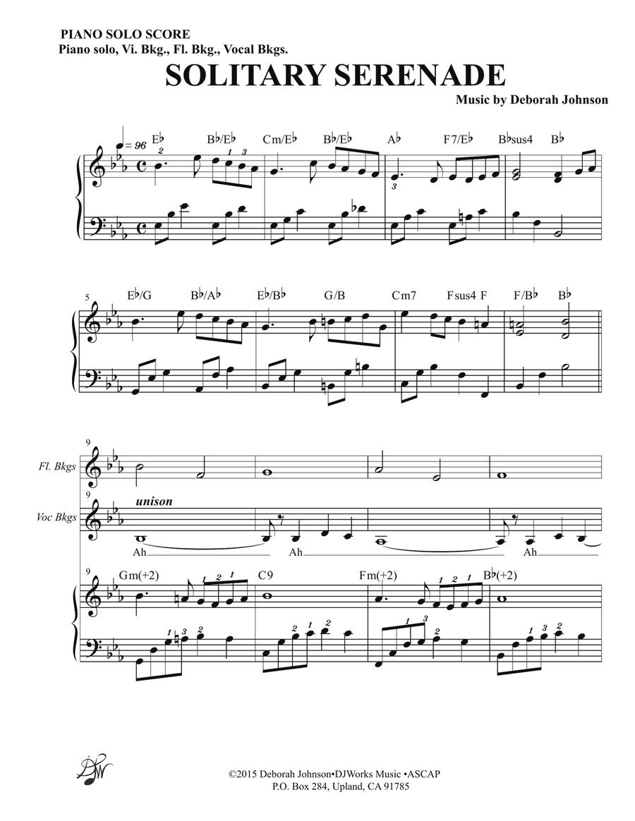 Solitary Serenade Piano Solo Score 2-Part scores gallery preview page 3