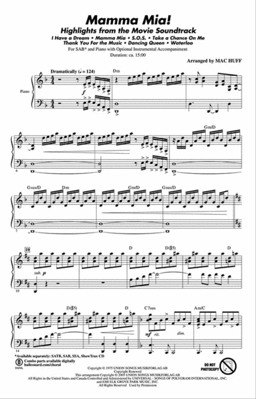 Mamma Mia! 3-Part scores gallery preview page 2